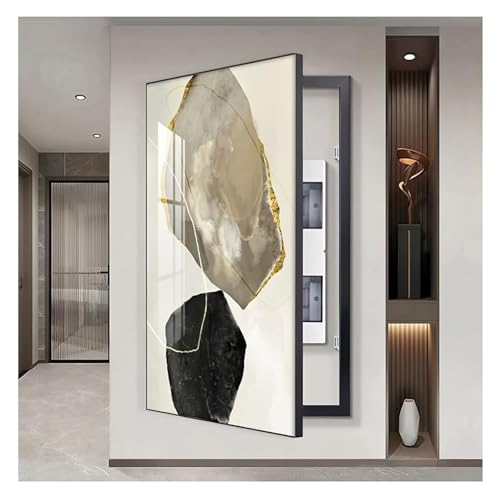 Elektrische Panel-Abdeckung，Elektrische Zählerbox， Flip Meter Elektrische Panel Verstecken Gemälde Dekoration Moderne Kreativität Verteilung Box(Gold,40x80 cm(15.7x31.5 in)) von YAYREC