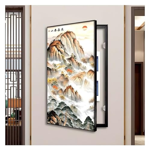 Elektrische Panel-Abdeckung，Elektrische Zählerbox， Power Box Cover Kreative Switch Moderne Stromzähler Abdeckung verstecken Gemälde Wanddekoration(Black,50x100 cm(19.7x39.4 in)) von YAYREC