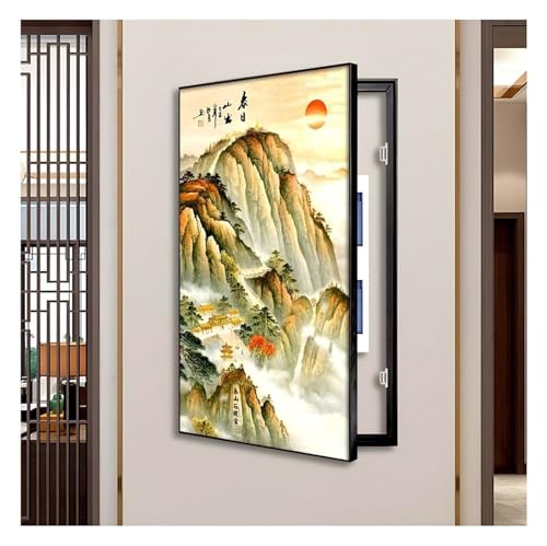 Elektrische Panel-Abdeckung，Elektrische Zählerbox， Power Box Cover Kreative Switch Moderne Stromzähler Abdeckung verstecken Gemälde Wanddekoration(Gold,45x90 cm(17.7x35.4 in)) von YAYREC