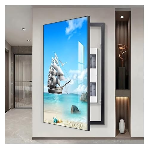 Elektrische Panel-Abdeckung，Elektrische Zählerbox， Schrank Dekorative Verstecken Elektrische Panel Meter Breaker Wand Montiert Abdeckung Dekoration(D,50x70 cm(19.7x27.6 in)) von YAYREC