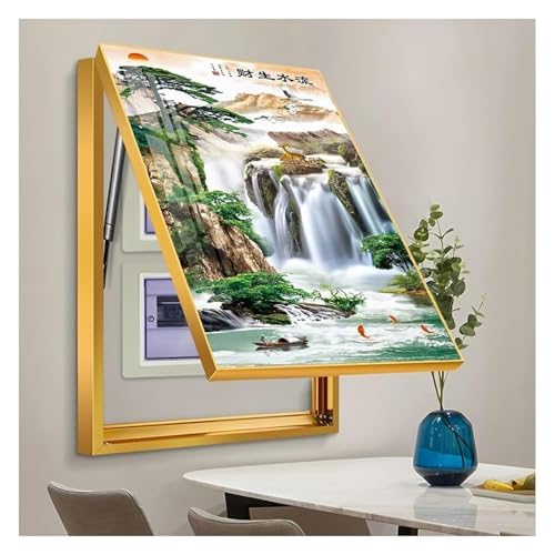 Elektrische Panel-Abdeckung，Elektrische Zählerbox， Wandbehang Malerei Kreative Schalterkasten Elektrische Panel Abdeckung for Büro Restaurant Home Dekoration(Gold,45x55 cm(17.7x21.7 in)) von YAYREC