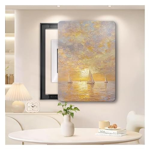 Elektrische Panel-Abdeckung，Elektrische Zählerbox， Wandmontierter Versteckzähler Stromzählerkasten Dekorative Malerei Breaker Box Cover(Black,45x65 cm(17.7x25.6 in)) von YAYREC