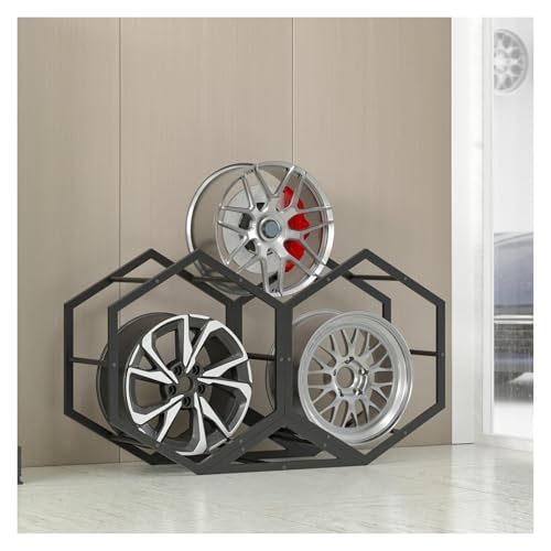 Reifenfelgen-Präsentationsständer，Reifenregal， Felgen Reifen Rack Felge Halter Dreieck Hexagon Kleine Reifen Display Rack Ersatz Reifen Organizer(2+1) von YAYREC