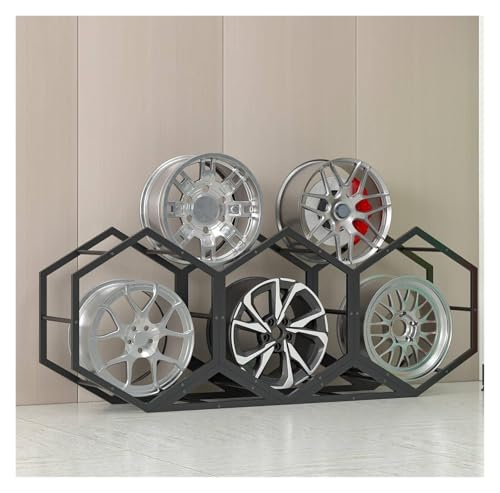 Reifenfelgen-Präsentationsständer，Reifenregal， Felgen Reifen Rack Felge Halter Dreieck Hexagon Kleine Reifen Display Rack Ersatz Reifen Organizer(3+2) von YAYREC