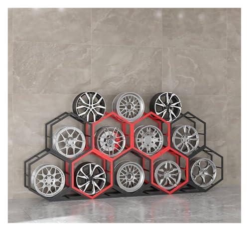 Reifenfelgen-Präsentationsständer，Reifenregal， Felgen Reifen Rack Felge Halter Dreieck Hexagon Kleine Reifen Display Rack Ersatz Reifen Organizer(9+4) von YAYREC