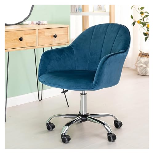 YAYREC Bürostuhl，Gaming-Stuhl， Bürostuhl, Gaming-Stuhl, Computerstuhl, niedlicher Schminkstuhl mit Rollen, mit Samtpolsterung, Bürostuhl(Blue) von YAYREC
