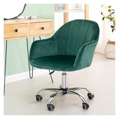 YAYREC Bürostuhl，Gaming-Stuhl， Bürostuhl, Gaming-Stuhl, Computerstuhl, niedlicher Schminkstuhl mit Rollen, mit Samtpolsterung, Bürostuhl(Green) von YAYREC