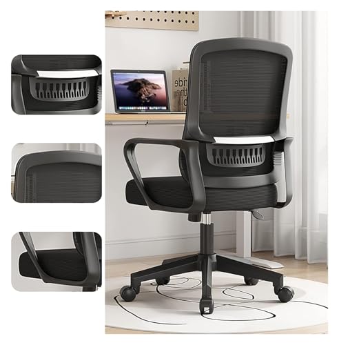 YAYREC Bürostuhl，Gaming-Stuhl， Bürostuhl, Gaming-Stuhl, Computerstuhl mit Rollen, Netz-Schreibtischstuhl, Rückenlehne, Chefsessel(Black) von YAYREC