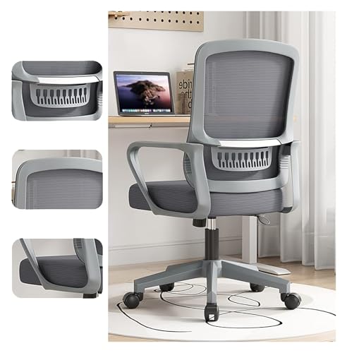 YAYREC Bürostuhl，Gaming-Stuhl， Bürostuhl, Gaming-Stuhl, Computerstuhl mit Rollen, Netz-Schreibtischstuhl, Rückenlehne, Chefsessel(Grey) von YAYREC