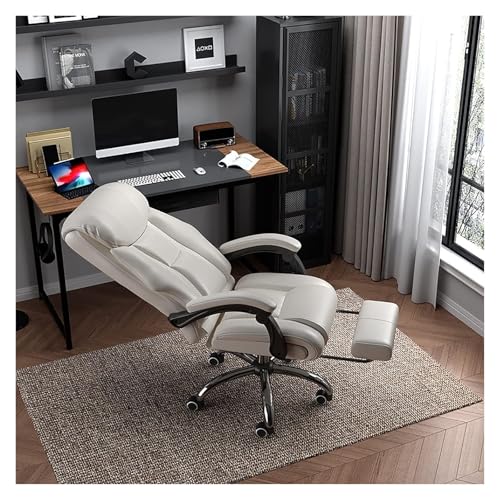 YAYREC Bürostuhl，Gaming-Stuhl， Bürostuhl Gaming-Stuhl Computerstuhl Chefsessel mit Rollen Ergonomischer Schreibtischstuhl aus Leder(Beige) von YAYREC