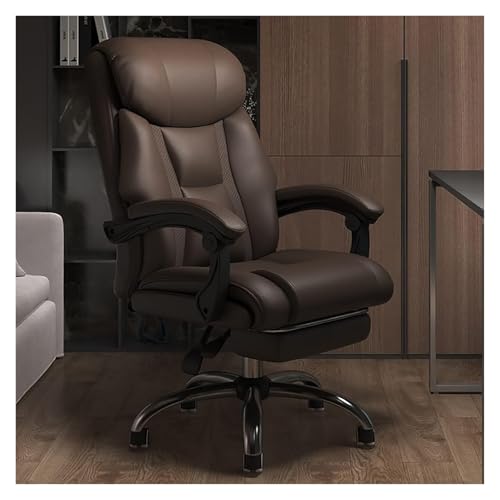 YAYREC Bürostuhl，Gaming-Stuhl， Bürostuhl Gaming-Stuhl Computerstuhl Chefsessel mit Rollen Ergonomischer Schreibtischstuhl aus Leder(Brown) von YAYREC