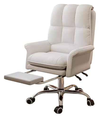 YAYREC Bürostuhl，Gaming-Stuhl， Computer-Gaming-Stuhl Akzentstühle for Schlafzimmer Videospielstühle Schlafsaal Drehbarer ergonomischer Bürostuhl(Beige with Footrest) von YAYREC