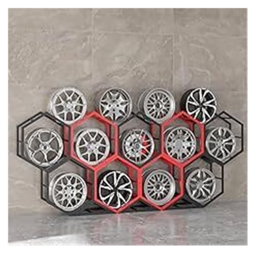 YAYREC Reifenfelgen-Präsentationsständer，Reifenregal， Felgen Reifenregal for Garage Reifen Felgenhalter Dreieck Sechseck Reifen Display Rack Ersatzreifen Organizer von YAYREC