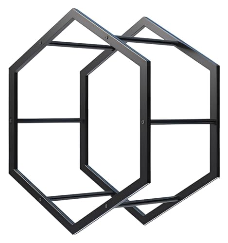 YAYREC Reifenfelgen-Präsentationsständer，Reifenregal， Felgen-Reifenständer for die Garage, Heimmesse, Autowerkstatt, bodenstehender Reifen-Sechseck-Displayständer(BlackUnitFrame) von YAYREC