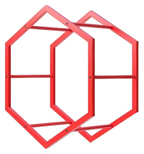 YAYREC Reifenfelgen-Präsentationsständer，Reifenregal， Felgen-Reifenständer for die Garage, Heimmesse, Autowerkstatt, bodenstehender Reifen-Sechseck-Displayständer(RedUnitFrame) von YAYREC