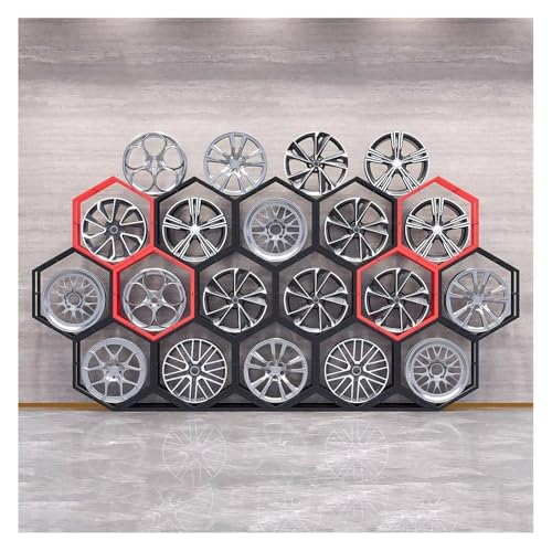 YAYREC Reifenfelgen-Präsentationsständer，Reifenregal， Stapelbares Reifenfelgen-Präsentationsregal, Reifenregal, Garagen-Präsentationsregale, Auto-Radnaben-Reifen-Organizer-Ständer(16+4) von YAYREC
