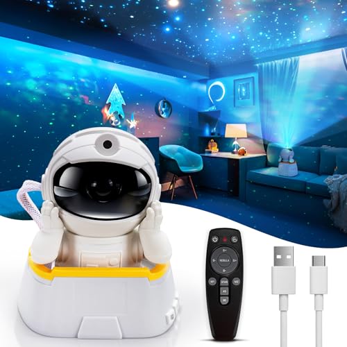 YAYZA! LED Spaceman Sternenhimmel Projektor, Astronaut Projektor Lampe mit Fernbedienung Einstellbar Sternenlicht-Projektor, Funktionsreiches Planeten Discs für Raumdekoration und Festliche Tage YAYZA! LED Spaceman Sternenhimmel Projektor, Astronaut Projektor Lampe mit Fernbedienung Einstellbar Sternenlicht-Projektor, Funktionsreiches Planeten Discs für Raumdekoration und Festliche Tage von YAYZA!