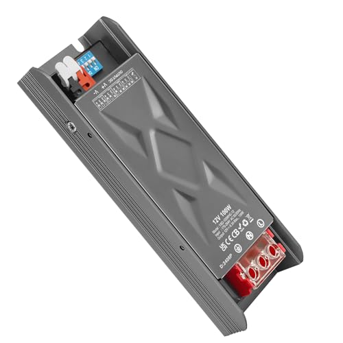 YAYZA! LED Trafo 12V 100W, Dimmbar Netzteil mit Kippschalter, Treiber Elektronischer Driver 230V AC 12V DC 8.3A, 12Vdc Gleichstrom Niedervolt LED Transformator Konstantspannung für Streifen Birnen YAYZA! LED Trafo 12V 100W, Dimmbar Netzteil mit Kippschalter, Treiber Elektronischer Driver 230V AC 12V DC 8.3A, 12Vdc Gleichstrom Niedervolt LED Transformator Konstantspannung für Streifen Birnen von YAYZA!