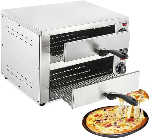 Pizza Elektrische Backofen Arbeitsplatte, 16-Zoll Doppelseitiger Toaster Mit Timer, Unabhängige Temperatureinstellung, Multifunktions-Toaster Aus Edelstahl von YAZGAN