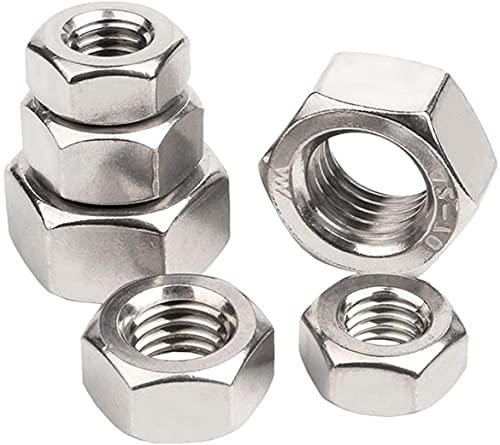 YAZUDU 5/2. 0 STÜCKE A2. Edelstahl-Rückwärtsgewinde-Sechskantmutter M4 M5 M6 M8 M10-M20 Sechskantkopfmuttern. (Size : M10 (5pcs)) von YAZUDU