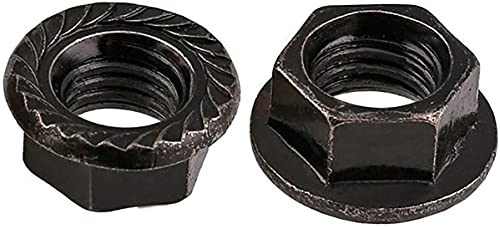 YAZUDU Sex SEEVERRATTE FLAINLOCK-Flank-Nüsse M2 M3 M4 M5 M6 M8 M10 M12 Schwarzes Zinkstahl-Hexagon Anti-Skid Anti-Rutsch-Lastnuss-Blumenmutter (Size : M8(10pcs)) von YAZUDU