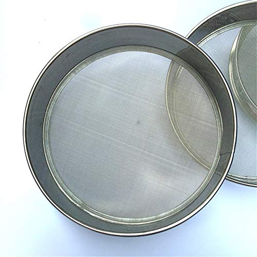 Edelstahl Laborsiebe， 1pc Probe Test Sieb Soja Reis Getreide Sesam Mehl Sieb Edelstahl Filter Mesh Chroming Rahmen Diam. 20 cm, 12 Maschen – 200 Maschen(80 mesh) von YBAAKZIIR
