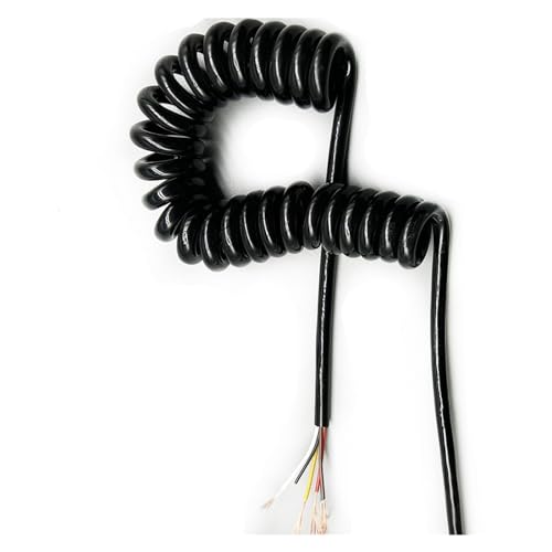 Gewickeltes Netzkabel Flex Curly Spring Cord, 20AWG 5-adriges Teleskop-Spiralkabel, Kupferkern, Federdraht(Stretch 3.75 meter) von YBAAKZIIR