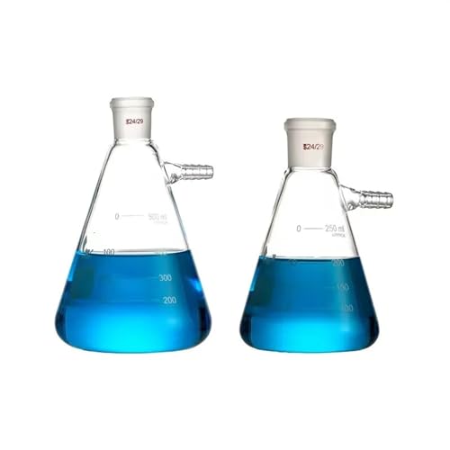 Glas Becherglas, Rundbodenkolben， Glas-Laborfiltrations-Saugflasche mit Filterflasche und oberer Düse, 50–2000 ml(100ml caliber24) von YBAAKZIIR