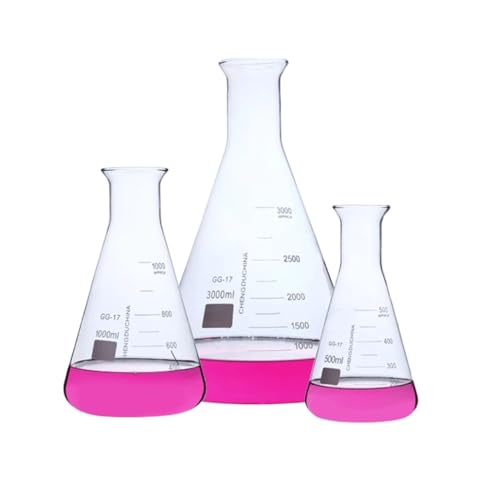 Glas Becherglas, Rundbodenkolben， Graduierter GG-17 Glasglocken-Weithalskolben, Laborglaswaren, 50–2000 ml, mehrere Größen(300ml 2PCS) von YBAAKZIIR