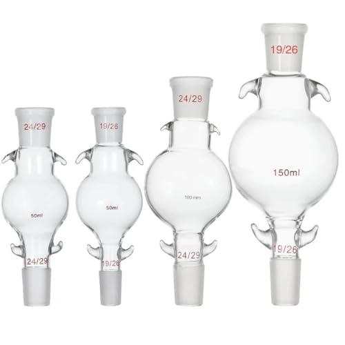 Glas Becherglas, Rundbodenkolben， Lösungsmittelbehälter for die Laborchromatographie aus Glas, Kissenkugel, Standardgelenk, 50–1000 ml, mehrere Größen, 2 Stück(1000ml-(24-40) X2) von YBAAKZIIR