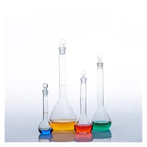 Glas Becherglas, Rundbodenkolben， Messkolben Festvolumen Flasche Schleifen Mund Stopper Glas Transparent 5ml-1000ml(200ml) von YBAAKZIIR