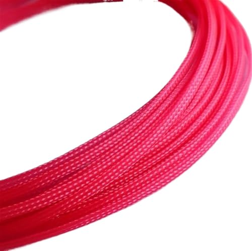 Kabelschützer Draht ， 3MM 4MM 6MM 8MM 10MM 12MM 16MM Flache Ärmel Geflochtene Erweiterbar Kabel Draht Schlangenhaut Sleeving(Uv Pink,12MM-10 METERS) von YBAAKZIIR