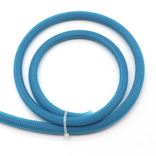 Kabelschützer Draht ， Kabelführung 1/5/10M Blau-Gold-Rot PET-Geflechtdraht 3 4 6 8 10 12 16 20 mm Eng Hohe Dichte Erweiterbar(Uv Blue,12MM-1 METER) von YBAAKZIIR