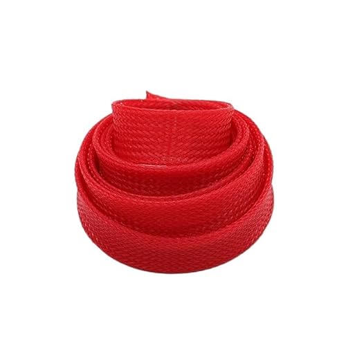 Kabelschützer Draht ， Rote PET-Geflechthülsen, 2 mm bis 60 mm Geflecht for Drähte, hochdichter isolierter Schlangenhaut-Kabelwickelmantel(2MM*30M) von YBAAKZIIR