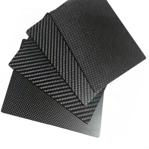 Kohlefaserplatten, Carbonfaserplatte Schwarz 100x250mm 0,5-5mm Dicke(1.0mm Twill Matte) von YBAAKZIIR