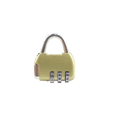 Kombinationsschloss mit zurücksetzbarem Code, Pad Coded Gemeinsame Passwort Kleine Pad Schrank Rucksack Zipper Gym Schlafsaal Mini-rot Vorhängeschlösser(Gold,Gold) von YBAAKZIIR