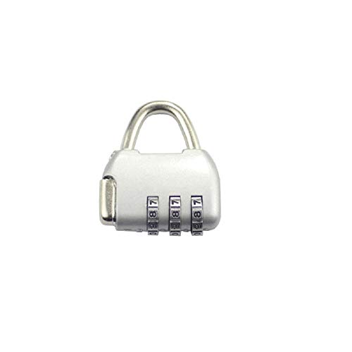 Kombinationsschloss mit zurücksetzbarem Code, Pad Coded Gemeinsame Passwort Kleine Pad Schrank Rucksack Zipper Gym Schlafsaal Mini-rot Vorhängeschlösser(Parent,Silver) von YBAAKZIIR