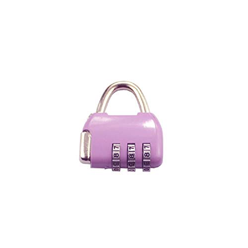 Kombinationsschloss mit zurücksetzbarem Code, Pad Coded Gemeinsame Passwort Kleine Pad Schrank Rucksack Zipper Gym Schlafsaal Mini-rot Vorhängeschlösser(Purple,Purple) von YBAAKZIIR