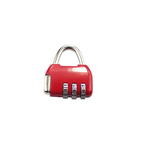 Kombinationsschloss mit zurücksetzbarem Code, Pad Coded Gemeinsame Passwort Kleine Pad Schrank Rucksack Zipper Gym Schlafsaal Mini-rot Vorhängeschlösser(Red,Red) von YBAAKZIIR