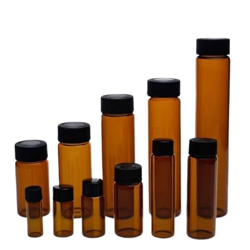 Lagerung von Proben aus Hochborosilikatglas, 2 ml - 60 ml Amber Labs Braune Schraubflasche for ätherische Öle, Laborfläschchen(40ml 10pcs) von YBAAKZIIR