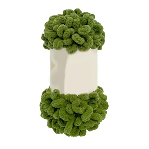 Polyester-Jumbo-Schlingengarn, Finger Loop Strickgarn Häkelgarn Packung mit 2 Rollen Multicolor(Dark Green) von YBAAKZIIR