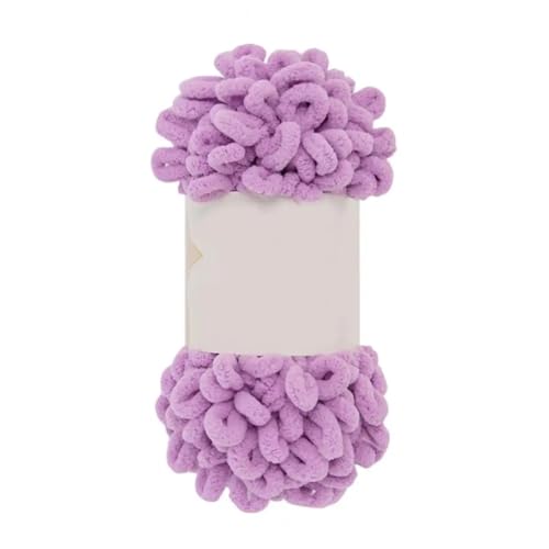 Polyester-Jumbo-Schlingengarn, Finger Loop Strickgarn Häkelgarn Packung mit 2 Rollen Multicolor(Light Purple) von YBAAKZIIR