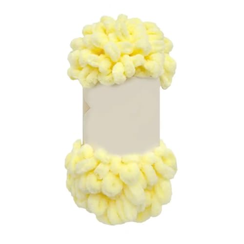 Polyester-Jumbo-Schlingengarn, Finger Loop Strickgarn Häkelgarn Packung mit 2 Rollen Multicolor(Light Yellow) von YBAAKZIIR
