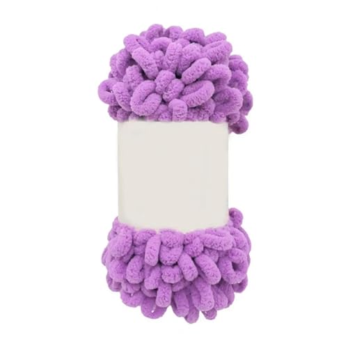Polyester-Jumbo-Schlingengarn, Finger Loop Strickgarn Häkelgarn Packung mit 2 Rollen Multicolor(Purple) von YBAAKZIIR