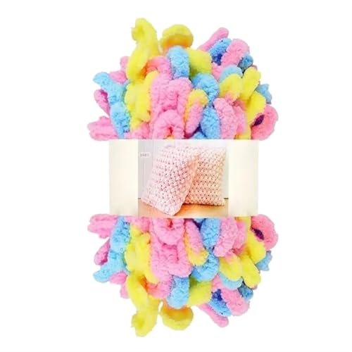 Polyester-Jumbo-Schlingengarn, Fingerschlaufengarn, 4er-Pack, 100 g, Polyester, for Handstricken, Häkeln, for Decken und Schals, 51 Farben(Color-38) von YBAAKZIIR