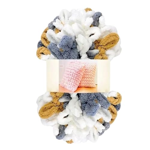 Polyester-Jumbo-Schlingengarn, Fingerschlaufengarn, 4er-Pack, 100 g, Polyester, for Handstricken, Häkeln, for Decken und Schals, 51 Farben(Color-42) von YBAAKZIIR