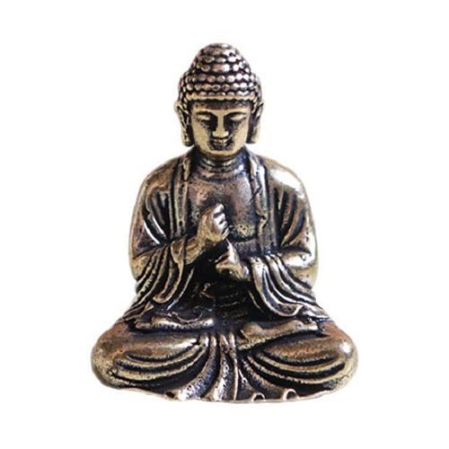Statue von Buddha oder Bodhisattva, Messing Mini Buddha Statue Zen Haltung Tragbare Auto Home Decor Multicolor(Gold) von YBAAKZIIR