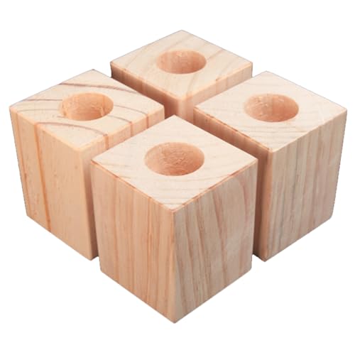 YBAAKZIIR Holz Möbel Lagerung Riser Lifters, Holzmöbelerhöhungen, 4er-Pack, Holzfarbe, mehrere Größen, Tragkraft bis zu 500 Kilogramm(Ø 3.5cmIncrease Height 15cm) von YBAAKZIIR
