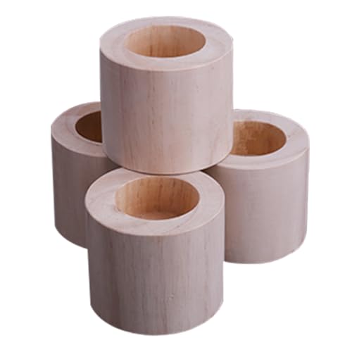 YBAAKZIIR Holz Möbel Lagerung Riser Lifters, Möbelerhöhungen, Kiefernholz, Massivholz, 4 Stück, mehrere Größen, 500 kg(Ø4.5cmIncrease Height 5cm) von YBAAKZIIR