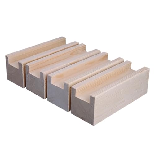 YBAAKZIIR Holz Möbel Lagerung Riser Lifters, Möbelerhöhungen, Kiefernholzfarbe, 3–10 cm Hubhöhe, 4 Stück(A 4.5cmIncrease Height 10cm) von YBAAKZIIR